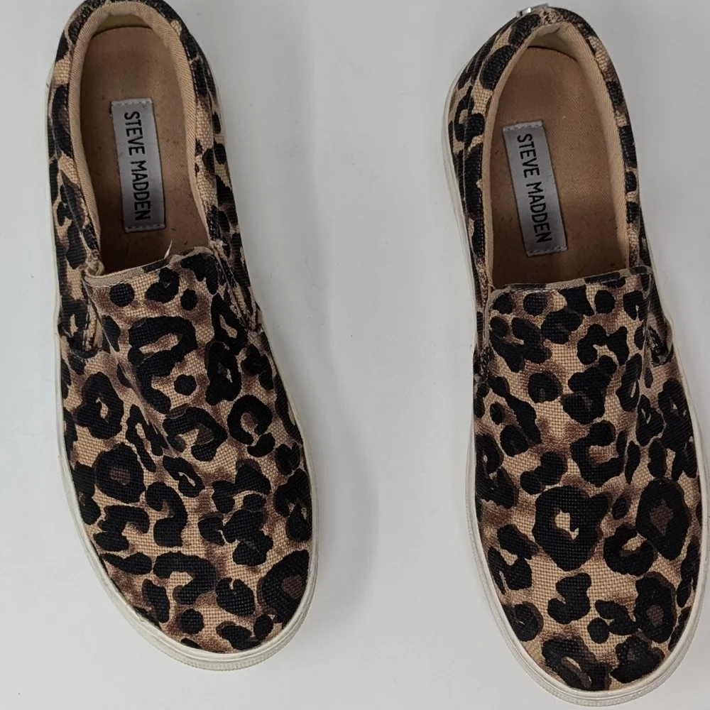 Steve Madden Sneakers Gills Slip-On Leopard Print Womens Size 8 - Picture 4 of 8